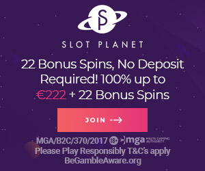www.SlotPlanet.com - 22 free spins · No deposit required